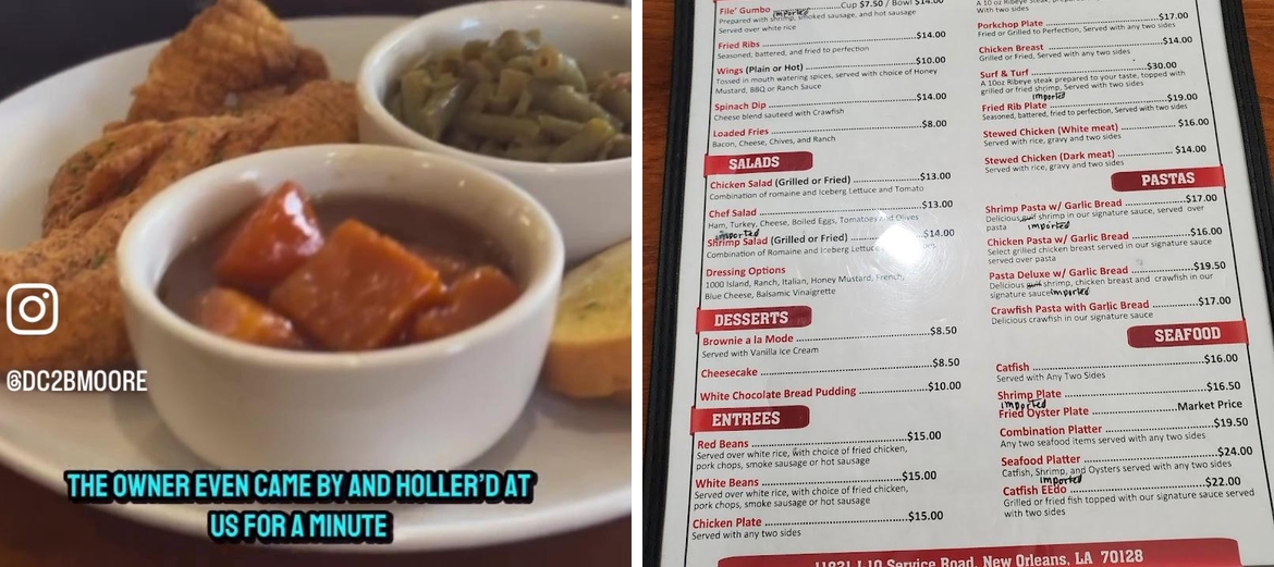 Eedo's Restaurant Menu